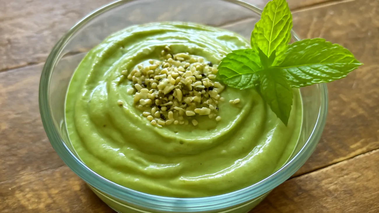 Hanfsamen-Avocado-Pudding mit Spirulina"